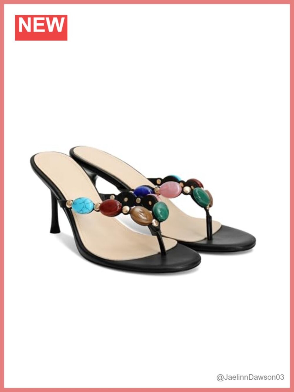 Jeweled Strappy Kitten Heels Open Toe Mules 8cm Stiletto Heeled Sandals Party